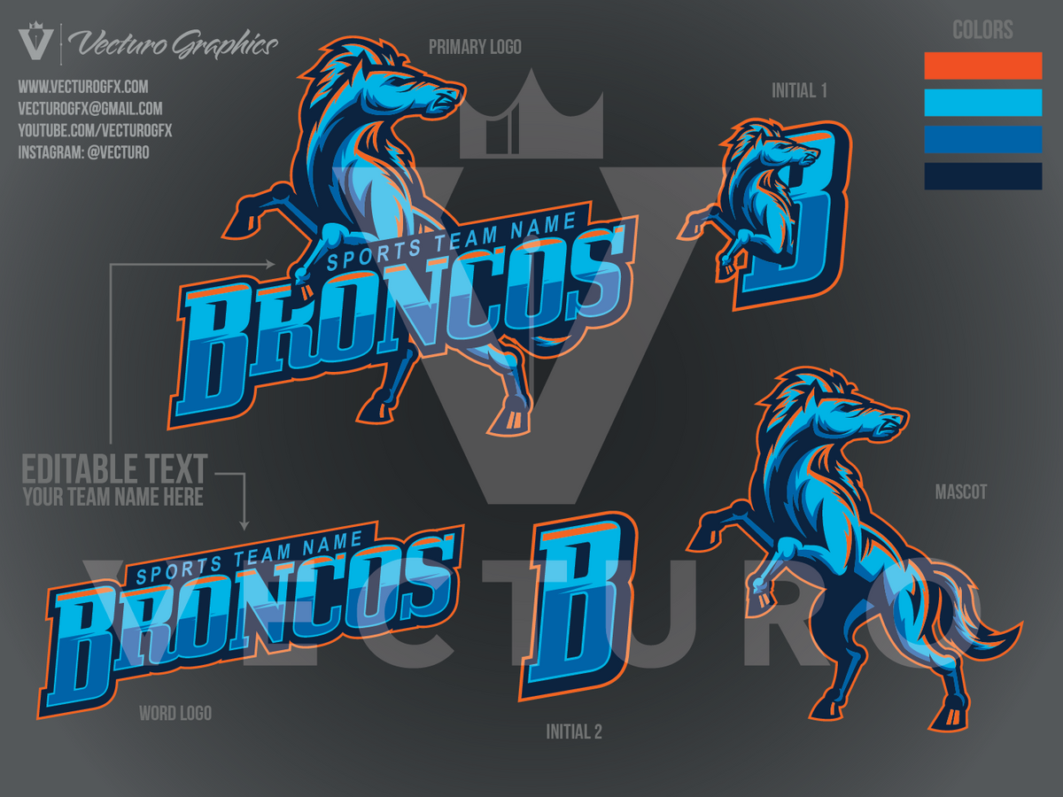 Broncos Sports Logo Pack Vecturo Graphics