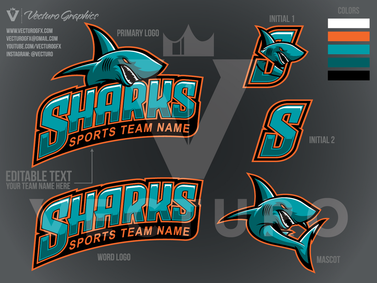 Sharks Sports Logo Pack Vecturo Graphics