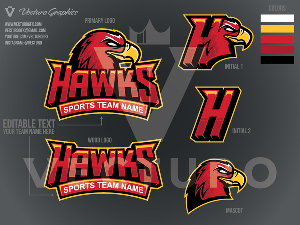 Hawks Sports Logo Pack