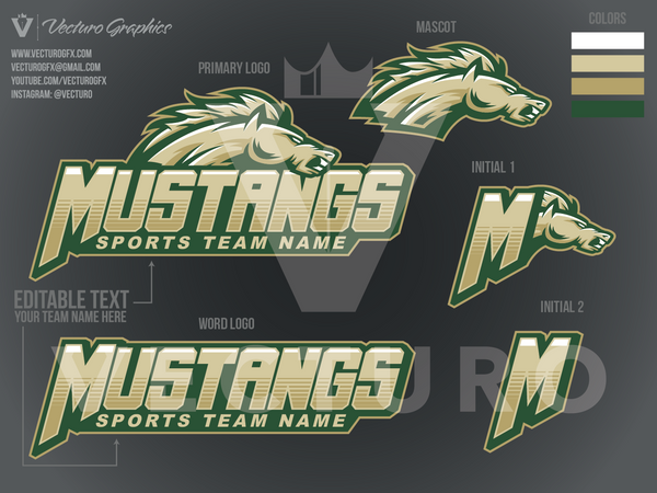 Mustangs Sports Logo Pack
