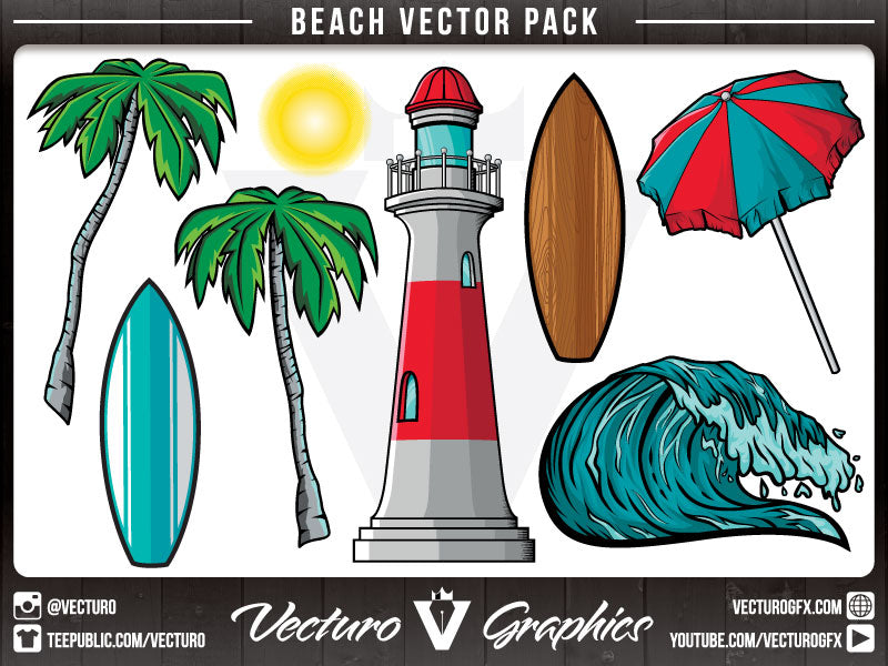 Vector Beach Instrument Beach Vector Pack – Vecturo Graphics